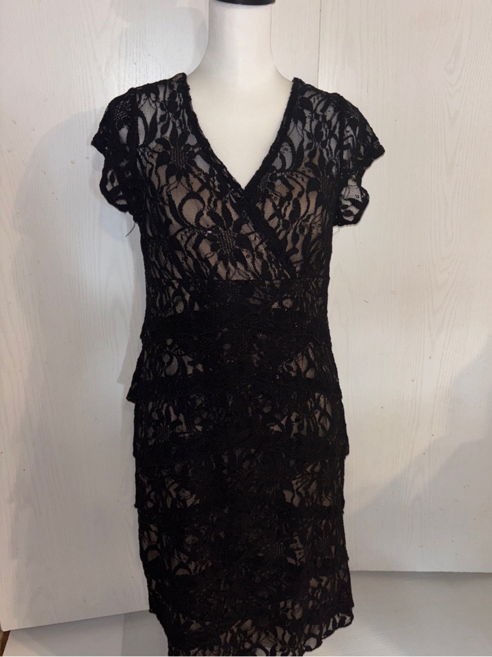 Scarlett Women's Black Lace V-Neck Dress